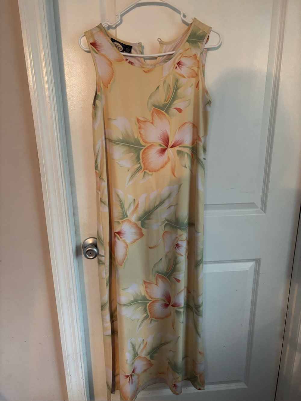 Tommy Bahama Yellow Floral Silk Tropical Maxi Dress